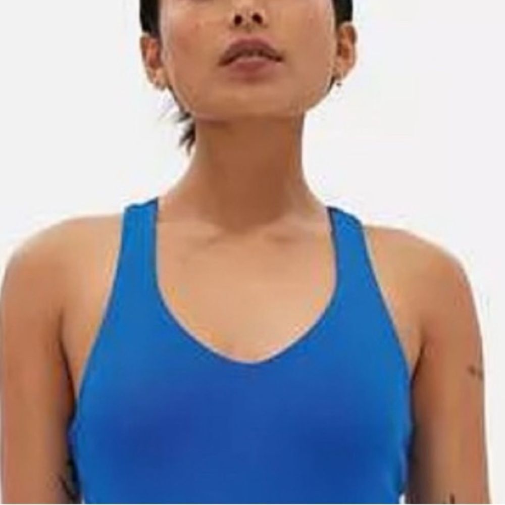 Girlfriend Collective Lola V-Neck Sports Bra Bralette Ultramarine Blue